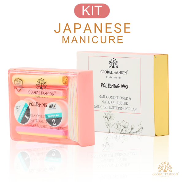 Japanese Manicure Kit Nail Care Buffing Set Japanese Manicure Kit - Nail Buffing Wax Powder Treatment Set UAE GCC | أدوات المانيكير