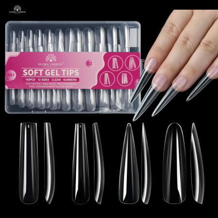 Global Fashion Gel Tips 4in1 02 Set – 192pcs Professional Nail Extension Tips
