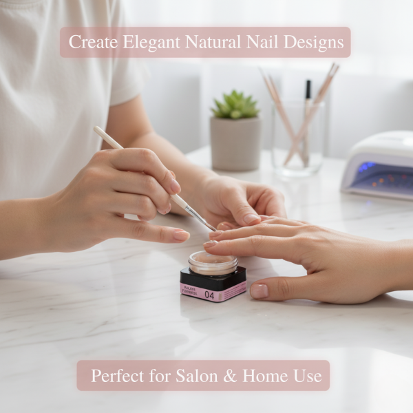 Global Fashion HEMA-Free Builder Flower Gel – Self-Leveling Clear Pink with Real Dried Petals