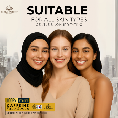 Caffeine Face Serum 50ml – Brightening & Hydrating Serum Close Up - Hydrating Anti Aging Facial Treatment | سيروم للوجه صورة مقربة