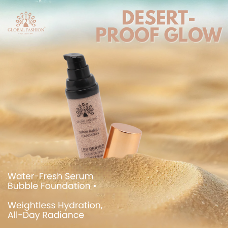 Global Fashion serum foundation close up pore blurring lightweight finish كريم اساس لقطة مقربة طبيعي