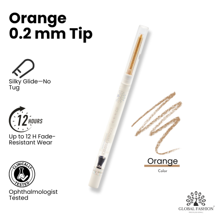 Colored gel eyeliner close up ultra fine tip no tug glide ايلاينر ملون لقطة مقربة