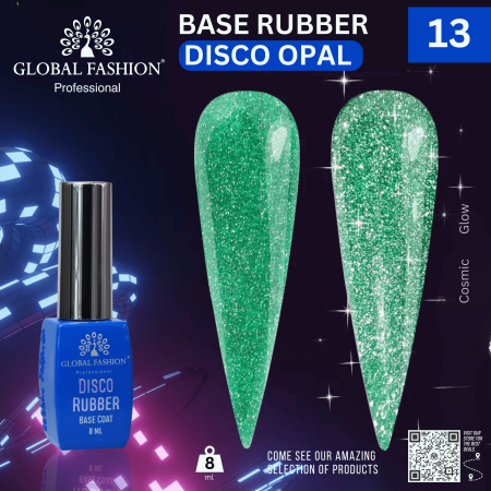 Global Fashion Disco Opal Reflective Rubber Base 8ml | Detailed Shiny Nail Gel Base
جلوبال فاشن ديسكو أوبال ريفلكتيف روبر بيس 8 مل | بيس جل بوليش لامع بالتفصيل
