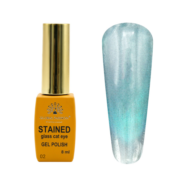 Gel polish cat eye stained glass 8 ml, Glass cat eyes 02