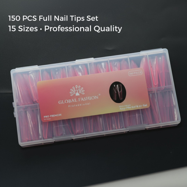 French Nail Tips 150pcs – Clear Gel Extensions Set Nail Extension Tips Gel Forms Kit | اطراف اظافر
French Nail Tips 150pcs – Clear Gel Extensions Set Dual Nail Forms Reusable Extensions | اظافر صناعية