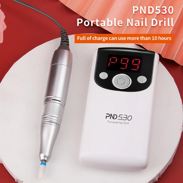 PND530 Nail Drill 30000 RPM Electric | White Cordless Nail Drill 30000 RPM Electric Nail File UAE GCC | جهاز أظافر