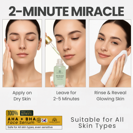 AHA BHA Peeling Solution Face Serum Serum Close Up - Hydrating Anti Aging Facial Treatment | سيروم للوجه صورة مقربة