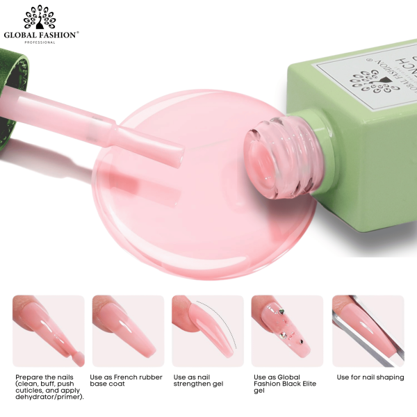 French Rubber Base 15ml – Global Fashion | Preview Nail Gel Polish Base
فرنش روبر بيس كوت 15 مل – جلوبال فاشن | عرض بيس جل بوليش للأظافر

