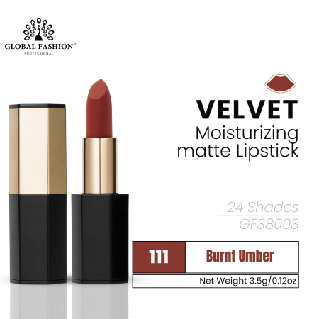 Velvet Moisturizing Matte Lipstick – Smudge-Proof (Shade 111, 3.5g) professional lipstick high pigmentation moisturizing matte finish احمر شفاه احترافي تغطية عالية مرطب