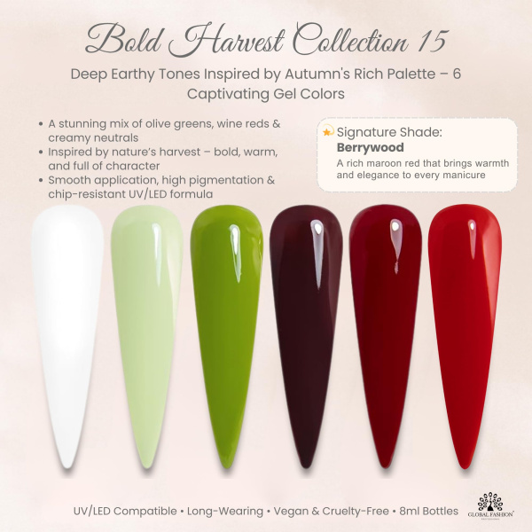 Black Elite Gel Nail Polish Set 6x8ml – UV/LED | Bold Harvest Gel Nail Polish Set UV LED High Shine | طلاء اظافر جل
Black Elite Gel Nail Polish Set 6x8ml – UV/LED | Bold Harvest Nail Gel Polish Set Long Lasting | مناكير جل