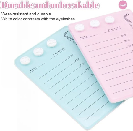 Acrylic lash extension palette close up professional lash tray لوحة تركيب رموش لقطة مقربة