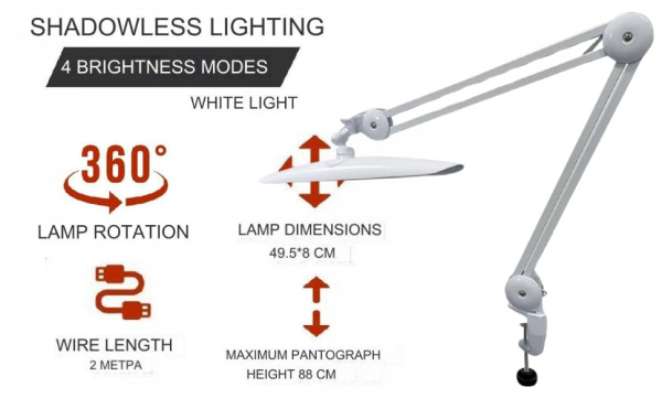 LED Nail Desk Lamp with Clamp – Adjustable Arm, Shadowless Light LED Nail Desk Lamp Adjustable Shadowless Light | مصباح اظافر
LED Nail Desk Lamp with Clamp – Adjustable Arm, Shadowless Light Professional Nail Lamp for Salon Manicure | اضاءة مناكير