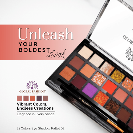 Global Fashion eyeshadow palette close up high pigment texture ظلال عيون لقطة مقربة
