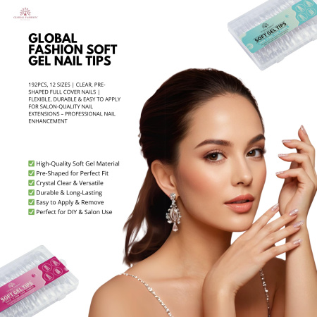 Global Fashion Gel Tips 4in1 01 Set – 192pcs Nail Extension Tips
