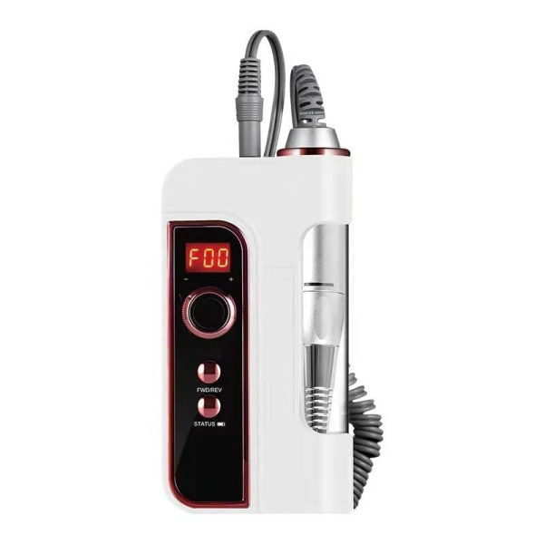BQ301 Cordless Nail Drill 35000 RPM LCD | White Portable Cordless Nail Drill 35000 RPM Electric File UAE GCC | جهاز أظافر