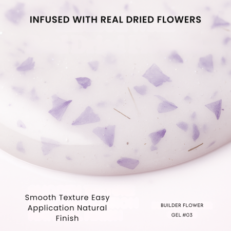 HEMA-Free Builder Flower Gel 8ml by Global Fashion – Real Dried Floral Petals, UV/LED Cure