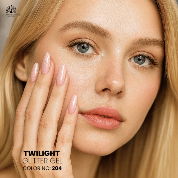 Twilight Glitter Gel Polish – 15 ml Shade 204 – Reflective Holographic Finish
