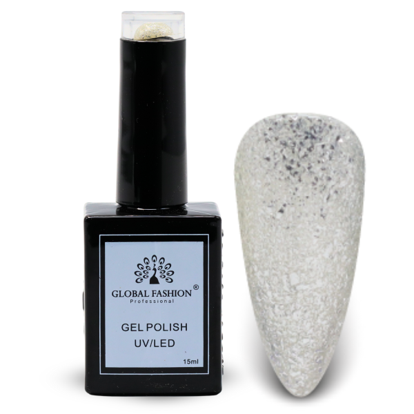 Brilliant Blues Nail Polish 15ml UV LED | 116-Gallery Grey Glitter 1p Blue Glitter Gel Nail Polish Bottle 15ml - UV LED Soak Off Nail Color UAE GCC | طلاء أظافر جل أزرق