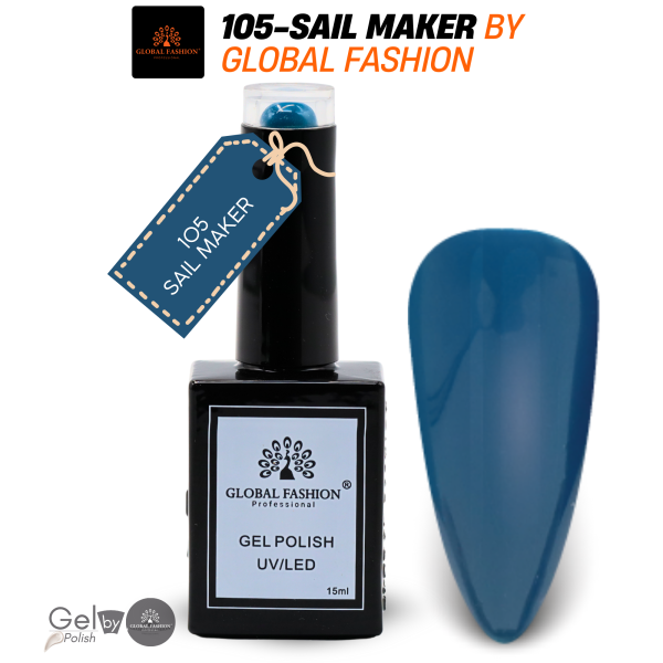 Mint Moods Nail Polish 15ml UV LED | 105-Sail Maker 1p Blue Mint Gel Nail Polish Bottle 15ml - UV LED Soak Off Nail Color UAE GCC | طلاء أظافر جل