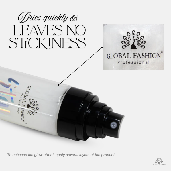 Global Fashion Stay Glow Fix shimmer mist hydrating glow spray بخاخ لمعان للجسم والوجه