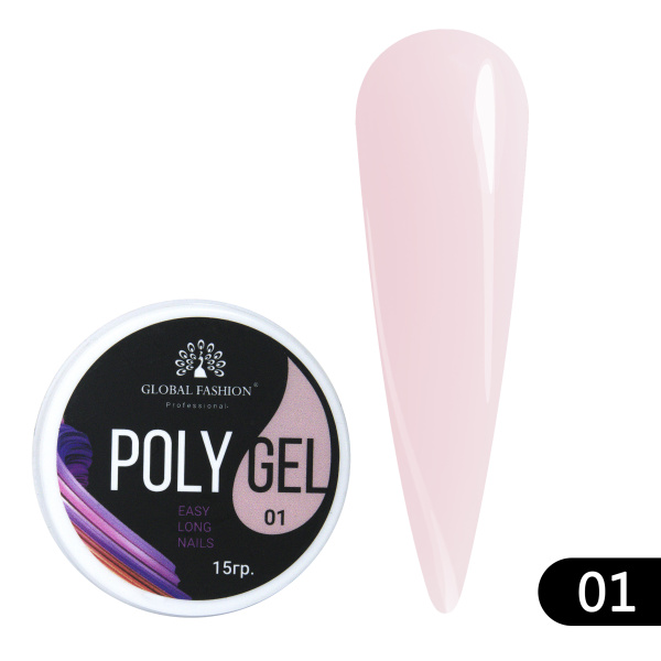 Global Fashion Polygel (Poly UV Gel) for Nail Extensions | 15g | 01