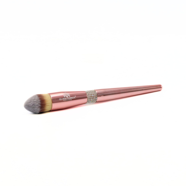 GLOBAL FASHION Rose Gold Professional Makeup Brush with Ultra Soft Vegan Bristles for Foundation, Concealer, Powder and Blush | فرشاة مكياج روز جولد احترافية