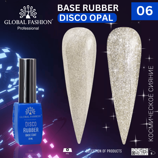 Disco Opal Reflective Rubber Base 8ml – Global Fashion | Preview 14 Shades
ديسكو أوبال ريفلكتيف روبر بيس 8 مل – جلوبال فاشن | معاينة 14 لون
