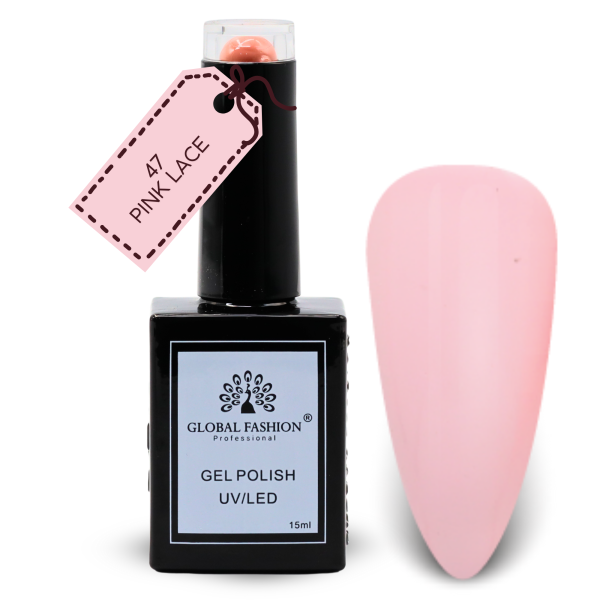Soft Neutrals Nail Polish 15ml UV LED | 47-Pink Lace 1p Neutral Gel Nail Polish Bottle 15ml - UV LED Soak Off Nail Color UAE GCC | طلاء أظافر جل نيود