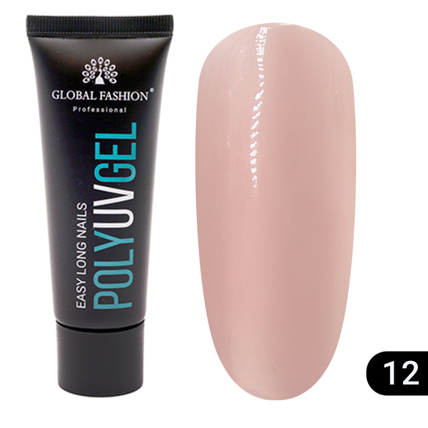 Global Fashion Poly UV Gel 30g - Easy Long Nails Polygel | 12