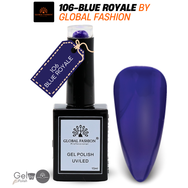 Mint Moods Nail Polish 15ml UV LED | 106-Blue Royale 1p Blue Mint Gel Nail Polish Bottle 15ml - UV LED Soak Off Nail Color UAE GCC | طلاء أظافر جل