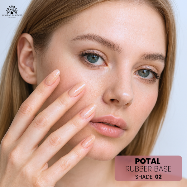 Rubber Base Potal 8ml, 02 – Gold Foil Nail Base Coat
