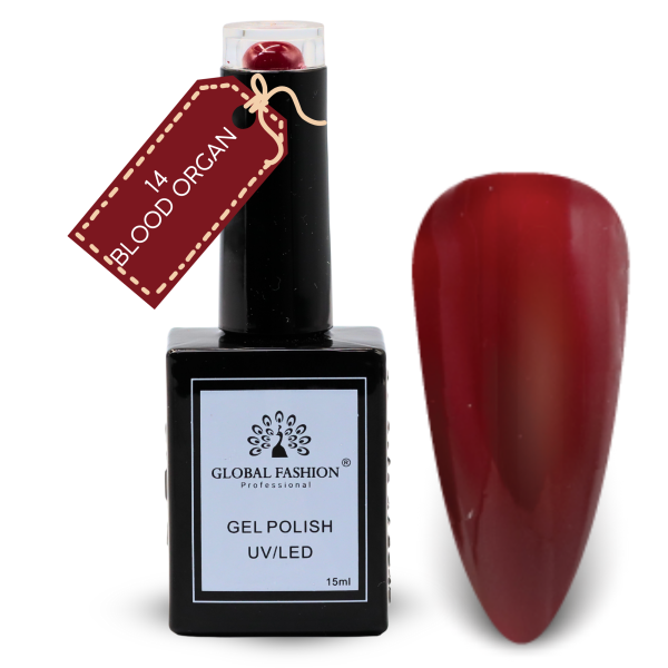 Coral Crush Nail Polish 15ml UV LED | 14-Blood Organ 1p Coral Gel Nail Polish Bottle 15ml - UV LED Soak Off Nail Color UAE GCC | طلاء أظافر جل