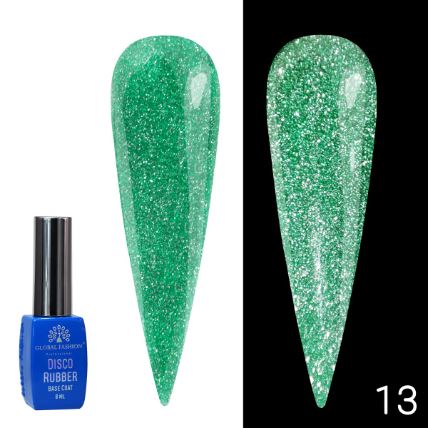 Disco Opal Reflective Rubber Base Coat | Shimmering Builder Gel for Gel Nails , 8ml | 13