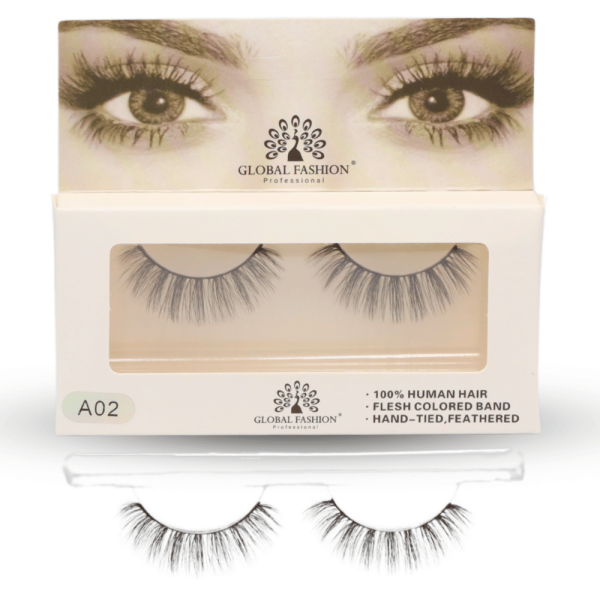 2 pcs wispy mink false eyelashes cat eye fox eye رموش صناعية طبيعية
