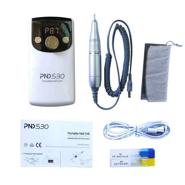 PND530 Nail Drill 30000 RPM Electric | White Cordless Nail Drill 30000 RPM Electric Nail File UAE GCC | جهاز أظافر
