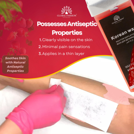 Roll-On Wax Cartridge 100ml – Hair Removal | Strawberry Wax Cartridge Close View Hair Removal | شمع رول
Roll-On Wax Cartridge 100ml – Hair Removal | Strawberry Paraffin Wax Detailed View Skin Care | شمع بارافين