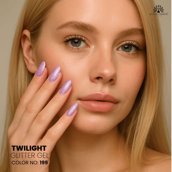 Twilight Glitter Gel Polish – 15 ml Shade 199 – Reflective Holographic Finish
