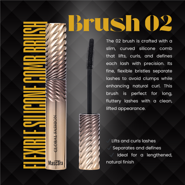 Global Fashion Magic Curl waterproof mascara dual brush volume curl ماسكارا مقاومة للماء